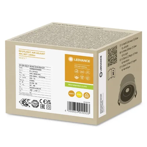 Светильник светодиодный встраиваемый 6W/940 DIM (Отсечка) 36° IP65 570Lm d81(68)x34 | DIP-переключатель | SPOT AIR FIX P | - LEDVANCE. Фото 7