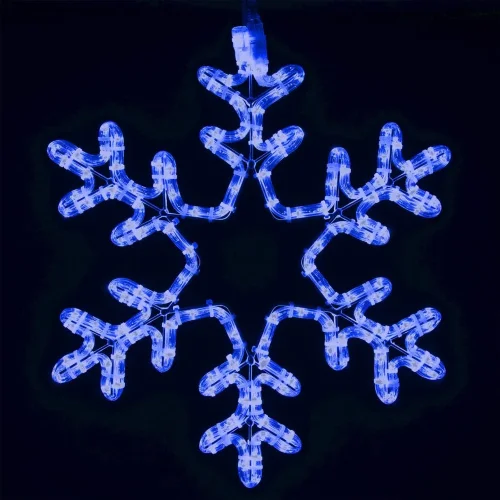 Светодиодная Снежинка «Путеводная Звезда» Ø0,5м Синяя, Дюралайт на Металлическом Каркасе, IP65. Фото 1.