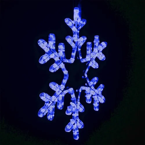 Светодиодная Снежинка «Путеводная Звезда» Ø0,5м Синяя, Дюралайт на Металлическом Каркасе, IP65. Фото 2.