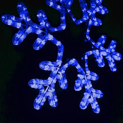 Светодиодная Снежинка «Путеводная Звезда» Ø0,5м Синяя, Дюралайт на Металлическом Каркасе, IP65. Фото 3.