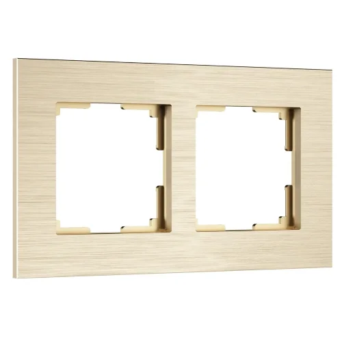 Рамка из металла на 2 поста АluMax шампань алюминий W0023511 - фото