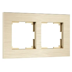 Рамка из металла на 2 поста АluMax шампань алюминий W0023511