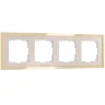 Рамка из металла на 4 поста Baguette айвори/латунь W0042851 - фото