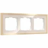 Рамка из металла на 3 поста Baguette айвори/латунь W0032851 - фото