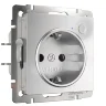 Умная встраиваемая розетка с заземлением с защитными шторками (серебряный) W1171606 - фото