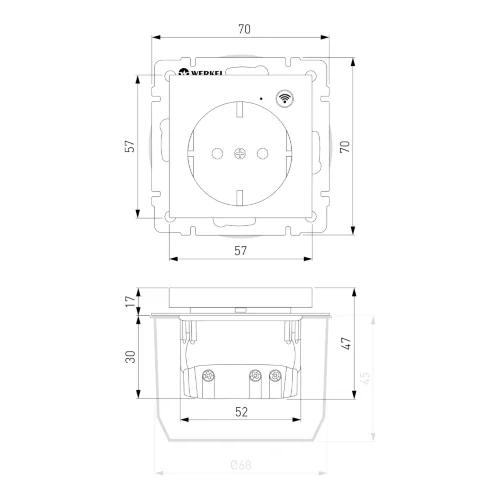 Умная встраиваемая розетка с заземлением с защитными шторками (серебряный) W1171606 - фото 5