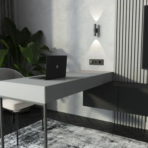 Выключатель двухклавишный (Hammar черный) W1220008 - фото 2