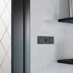 Выключатель двухклавишный (Hammar черный) W1220008