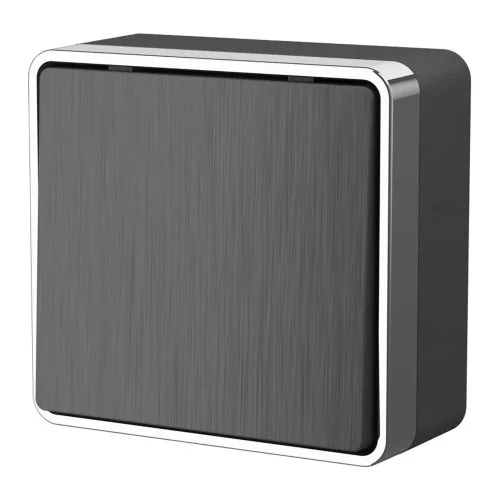 Выключатель одноклавишный проходной Gallant графит рифленый W5012004 - фото