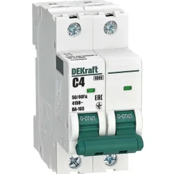 Выключатель автоматический модульный 2п C 4А 6кА ВА-103 DEKraft 12283DEK