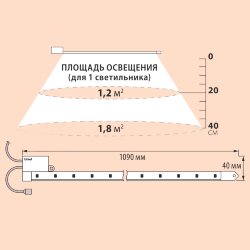 ULY-P91-20W-SPFR-K IP65 AC220V CLEAR KIT09 Светильник для растений светодиодный линейный, 1200мм, Спектр для фотосинтеза, В составе набора из 9-ти штук, TM Uniel