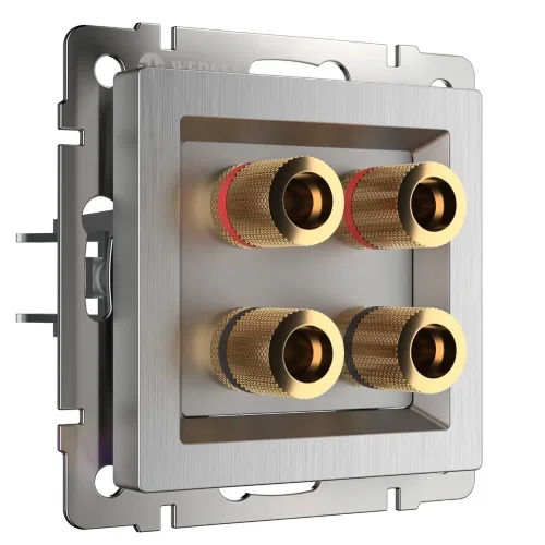 Акустическая розетка (cеребряный рифленый) WL09-AUDIOx4 - фото