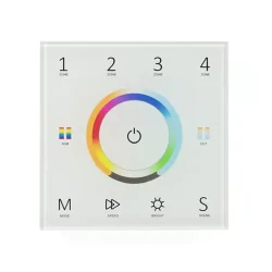 Сенсорная панель T15 White IC88 (220V, RGB+CCT, 4 zone, DMX512, RF 2.4GHz)