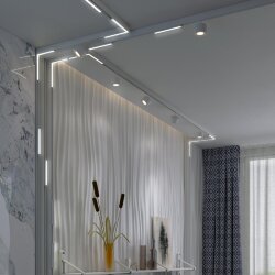 Трековый низковольтный смарт-светильник L-образный диммируемый со сменой цв.температуры, (пульт ДУ/S «Novotech» 359501, серия: FLUM - Приложение Tuya Smart