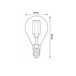 LED-G45-11W-3000K-E27-CL PLS02WH Лампа светодиодная, Форма шар, прозрачная, Серия Sky, Теплый белый свет 3000К.
