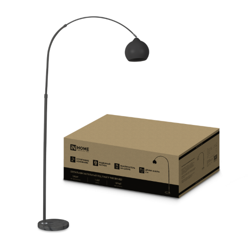 Светильник напольный под лампу ТНО 05-Е27Ч 230В черный плафон, черный корпус IN HOME - Фото