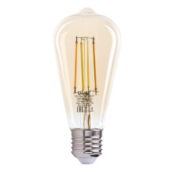 LED-ST64-7W-SW-E27-230V-WF GLS82GO Умная лампа светодиодная Wi-Fi+Bluetooth, диммируемая, Форма конус, золотистая, Стеклянная колба, 2700-6500K, Голосовое управление+приложение UnielSmart, TM Uniel
