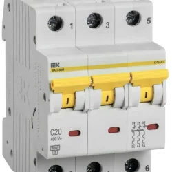 Выключатель автоматический модульный 3п C 20А 6кА ВА47-60M KARAT IEK MVA31-3-020-C