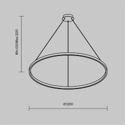 Подвесной светильник Рим / Rim 3000-4000К 81Вт (Черный) MOD058PL-L65BK