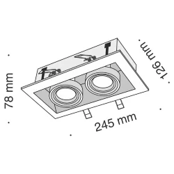 Встраиваемый светильник Metal Modern GU10 2x10Вт (Черный)