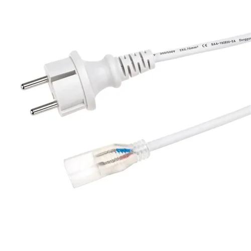 Набор установочный для одностороннего гибкого неона 8х16мм (шнур питания каучук с диодным мостом и вилкой заглушка переходная муфта игла) 1.5м Neon-Night 134-503 - фото 2