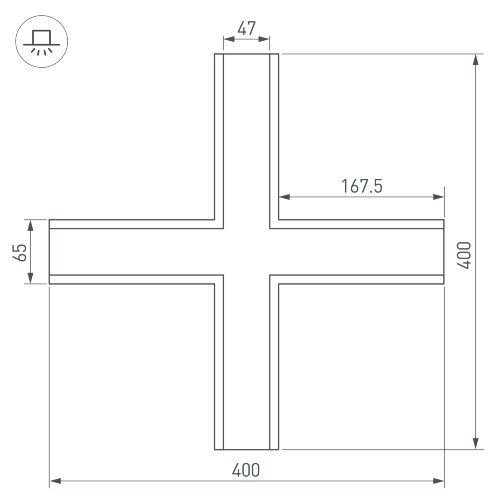 Крестовина SL-LINIA65-F (Arlight, Металл) - фото 4