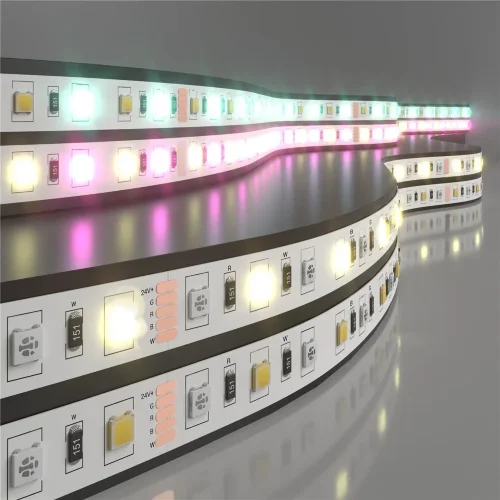 Светодиодная лента 24 В 14,4 Вт/м 60 Led/м 5050+5050 IP20, MIX RGB/теплый белый, 5 м Лента светодиодная 24V 14,4W 60Led 5050+5050 IP20 MIX RGB/теплый белый, 5м - фото