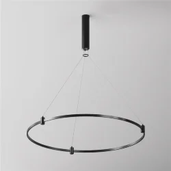 Подвесной набор с основанием под блок питания для круглого шинопровода Flarity черный (Черный)