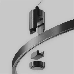 Подвесной набор с основанием под блок питания для круглого шинопровода Flarity черный (Черный)