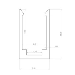 T0612 профиль алюминиевый 6мм