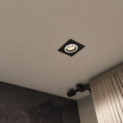 Встраиваемый светильник IP 20, до 15 Вт, GU10, LED, черный, алюминий, Denkirs DK2061-BK