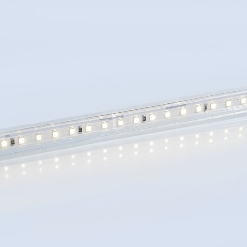 Светодиодная лента герметичная WOLTA WLS-220V-2835-10W/6500/S120 220В SMD2835 120led/м 10Вт/м 750лм/м 6500К IP65. Бобина 50 м., в комплекте: сетевой шнур, 2 заглушки, 2 коннектора, 2 фикс. клипсы. - фото 3.