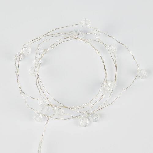 ULD-S1900-020-STB-2AA WHITE IP20 BEADS MINI Гирлянда светодиодная на батарейках 2AA не в-к, Бусины мини, 1.9м, 20 светодиодов, Белый свет, Провод прозрачный, TM Uniel - фото 2