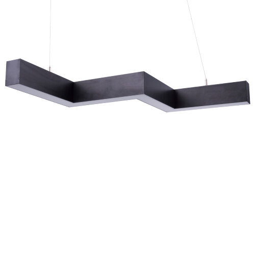 ULO-K19A 28W-4000K-Z30-120 IP40 BLACK Светильник линейный светодиодный подвесной, Зигзагообразный, профиль 50х70мм, Белый свет 4000K, 3000Лм, Алюминий, Цвет черный, TM Uniel - фото 1