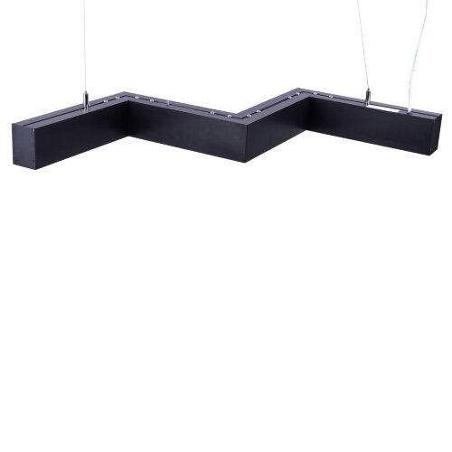 ULO-K19A 28W-4000K-Z30-120 IP40 BLACK Светильник линейный светодиодный подвесной, Зигзагообразный, профиль 50х70мм, Белый свет 4000K, 3000Лм, Алюминий, Цвет черный, TM Uniel - фото 2