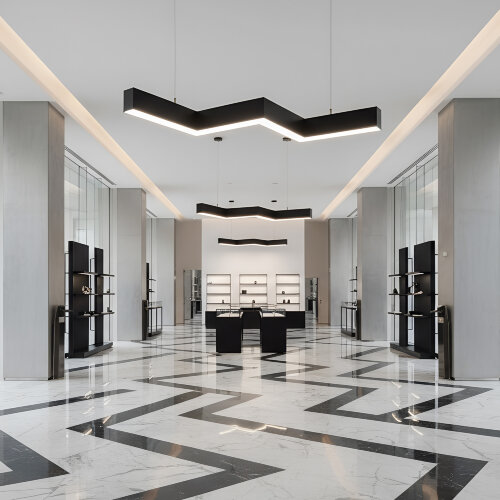 ULO-K19A 28W-4000K-Z30-120 IP40 BLACK Светильник линейный светодиодный подвесной, Зигзагообразный, профиль 50х70мм, Белый свет 4000K, 3000Лм, Алюминий, Цвет черный, TM Uniel - фото 9