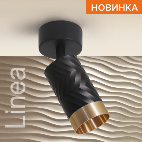 Светильник WOLTA WSL-GU10/S09BG под лампу GU10 Черный / Золотой LINEA - фото 1.