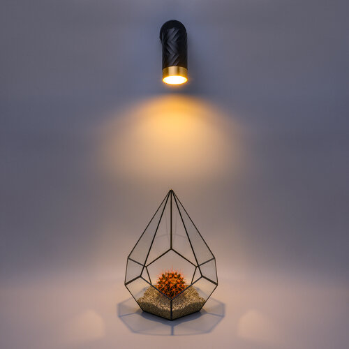 Светильник WOLTA WSL-GU10/S09BG под лампу GU10 Черный / Золотой LINEA - фото 2.