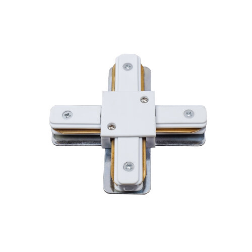 UBX-Q122 G41 WHITE 1 POLYBAG Соединитель для шинопроводов типа G, Х-образный, Однофазный, Белый. - фото 1