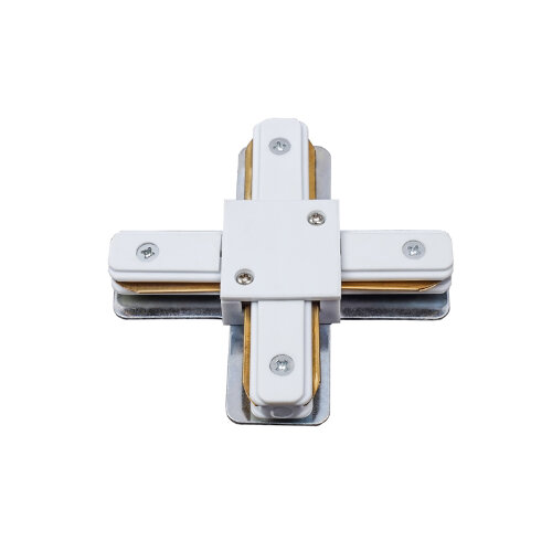 UBX-Q122 G41 WHITE 1 POLYBAG Соединитель для шинопроводов типа G, Х-образный. Однофазный. Белый. ТМ Volpe - фото