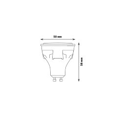 LED-JCDR 6W-6500K-GU10-FR PLP01WH Лампа светодиодная, Форма JCDR, матовая, Серия ЯРКАЯ, Дневной белый свет 6500K