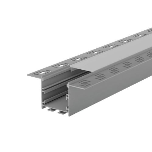 Профиль алюминиевый под шпатлевку WOLTA WAP-I-72/35/3000-A встраиваемый серый 72х35х3000мм - фото 1.
