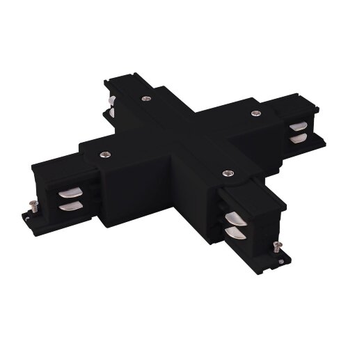 Коннектор X-образный для трехфазного шинопровода черный - фото 1