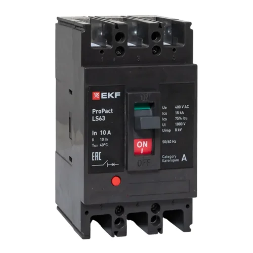 Выключатель автоматический 3п 10А 15кА LS63 ProPact EKF mccb-63-15-3-10-ls - фото