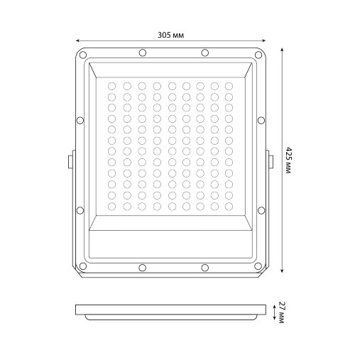 ULF-F51D-200W-6500K IP65 200-240V GREY Прожектор светодиодный, Дневной свет 6500K, Угол 90 градусов, Корпус серый, TM Uniel - фото 5
