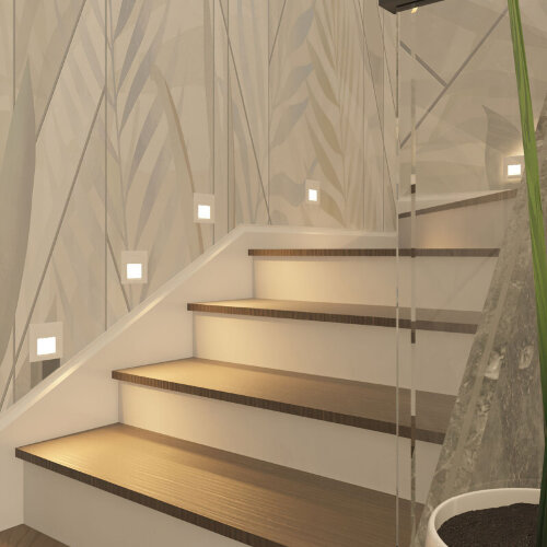 DK3050-WH Светильник встраиваемый в стену, IP 20, LED 3000, 1 Вт, белый, пластик. Фото 9