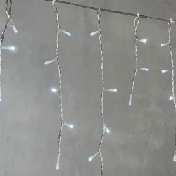 Гирлянда Бахрома 4,9 x 0,5 м Белая 220В, 240 LED, Провод Прозрачный ПВХ, IP54