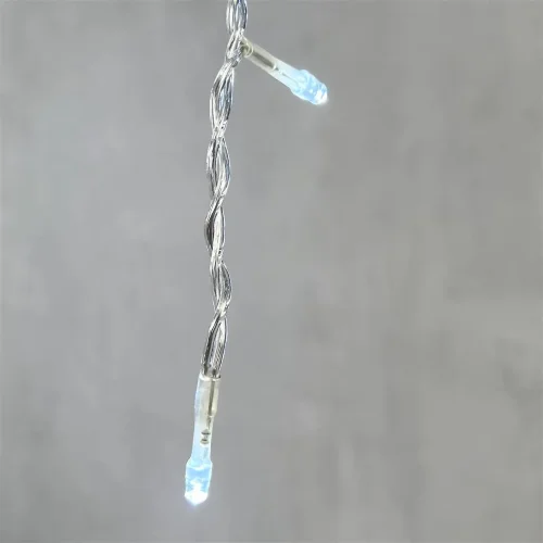 Гирлянда Бахрома 4,9 x 0,5 м Белая 220В, 240 LED, Провод Прозрачный ПВХ, IP54. Фото 3.