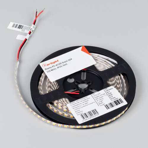 Светодиодная лента FC-A120-5mm 24V Day5000-CX1 (10 W/m, IP20, 5m) (Arlight, резка 1 светодиод) - фото 3