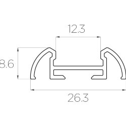 Профиль накладной алюминиевый LC-LP-0926-2 Anod